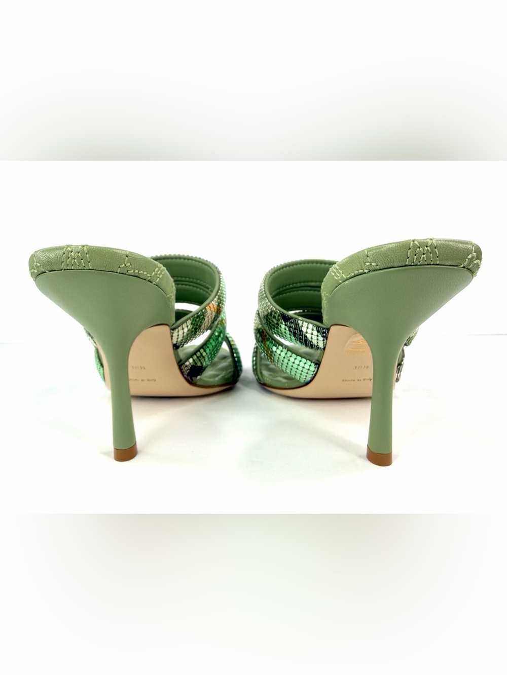 Burberry Check Mesh Mews Metallic Strap Mule Embellished Sandals Size EU 38.5 - Picture 7 of 12